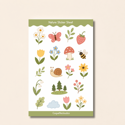 Nature Sticker Sheet - Coquette Cloud Co