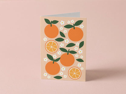 Orange Citrus Fruit Greeting Card - Coquette Cloud Co