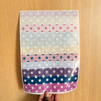 Pastel Polka Dot Washi Sticker Sheet - Coquette Cloud Co