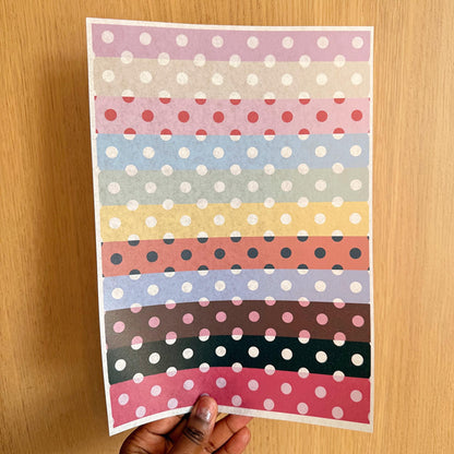 Pastel Polka Dot Washi Sticker Sheet - Coquette Cloud Co