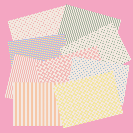 Pastel Scrapbook Paper Set A4 - Coquette Cloud Co