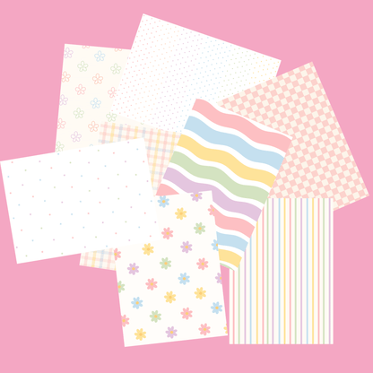 Pastel Spring Scrapbook Paper Pack A5 - Coquette Cloud Co