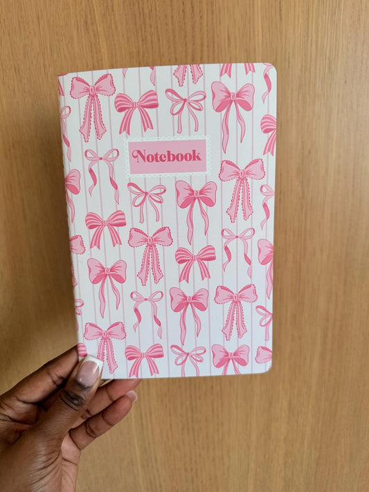 Pink Bow Notebook A5 - Coquette Cloud Co