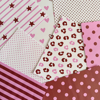 Pink Burgundy Scrapbook Paper Pack A5 - Coquette Cloud Co