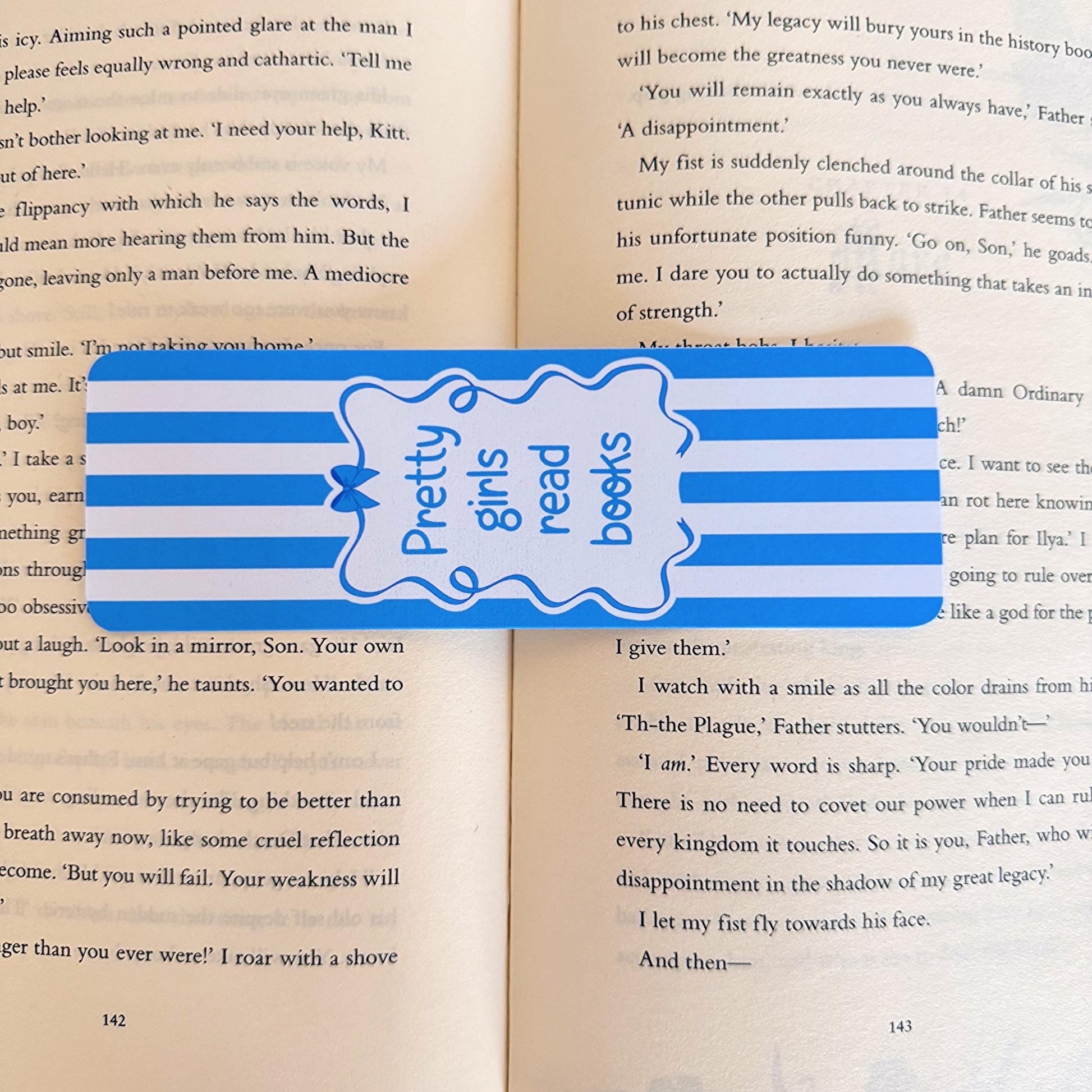 Pretty Girls Read Books Blue Bookmark - Coquette Cloud Co