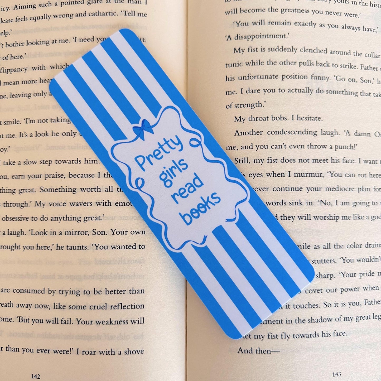 Pretty Girls Read Books Blue Bookmark - Coquette Cloud Co