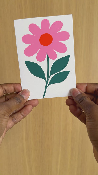 Simple Flower Minimalist Floral Greeting Card