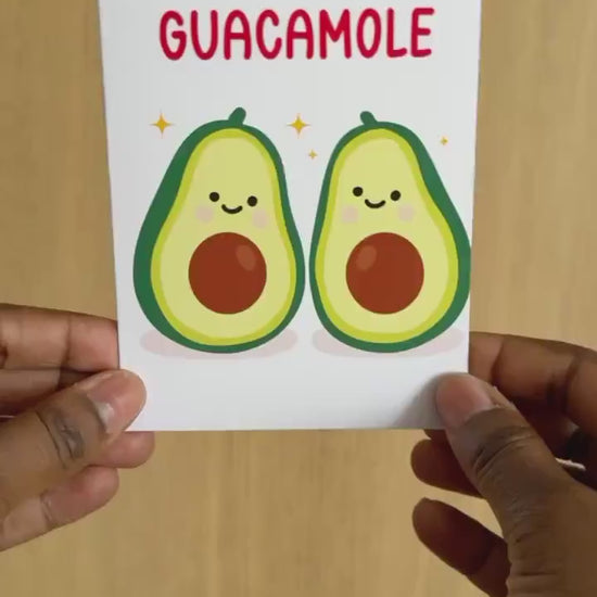 Funny Avocado Card “Holy Guacamole”, Cute Pun Greeting Card, Food Pun Card, Birthday Card, Friendship Card, Cute Avocado Gift