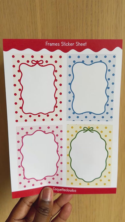 Polka Dot Frames Sticker Sheet