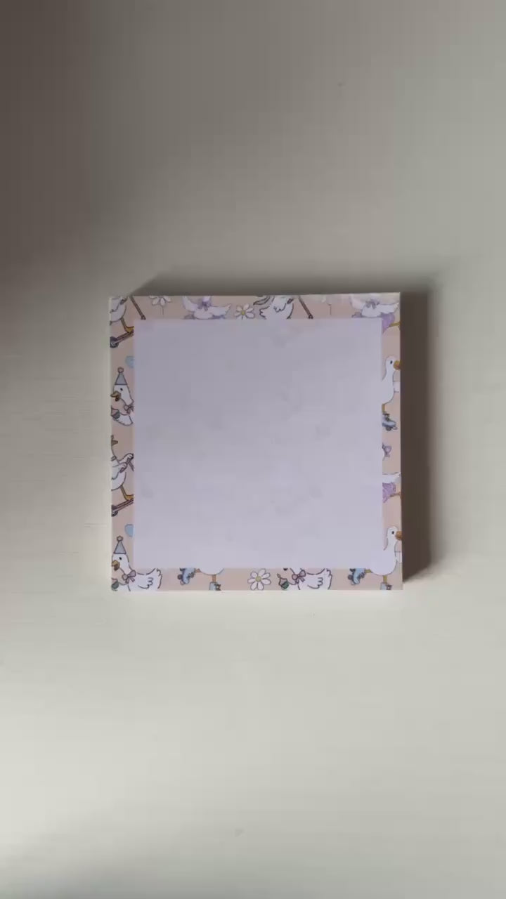 Silly Goose Memo Pad, Cute Kawaii Notepad, Funny Goose Stationery, Aesthetic Desk Notes, Cute Animal Memo Pad Gift