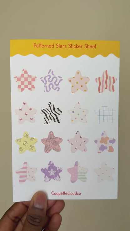 Patterned Stars Sticker Sheet