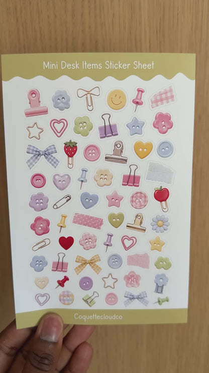 Mini Desk Items Sticker Sheet