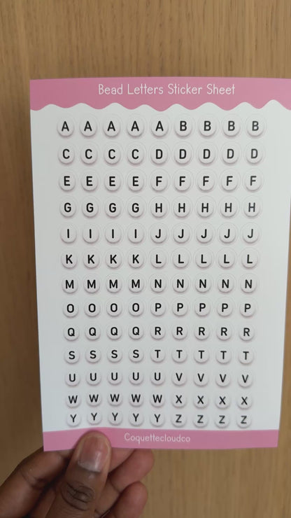 Beaded Letters Sticker Sheet