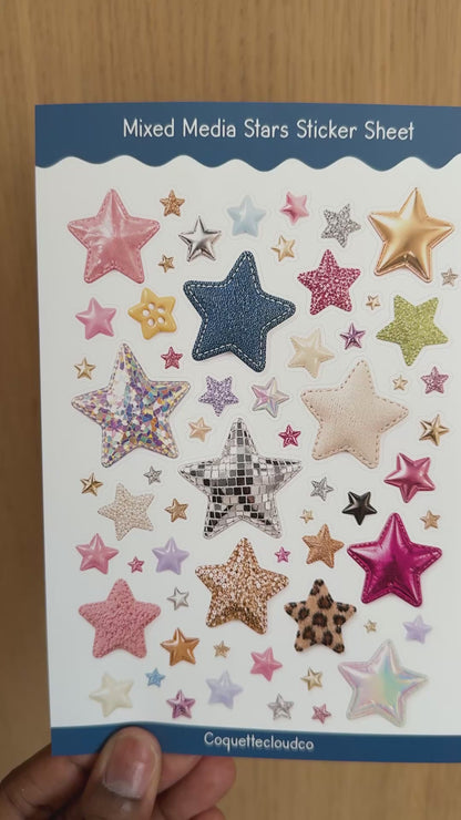 Mixed Media Stars Sticker Sheet