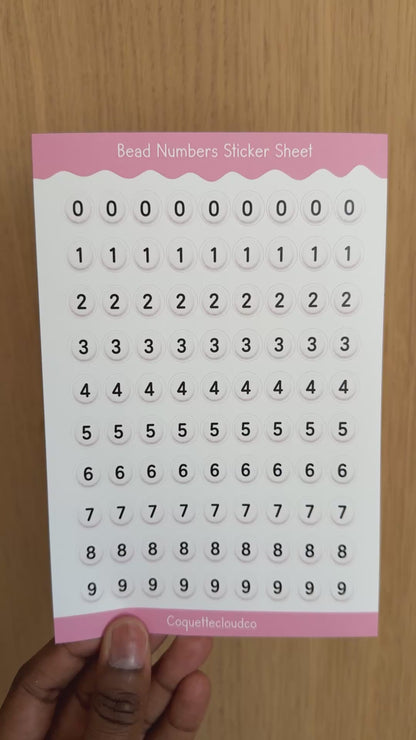 Beaded Numbers Sticker Sheet