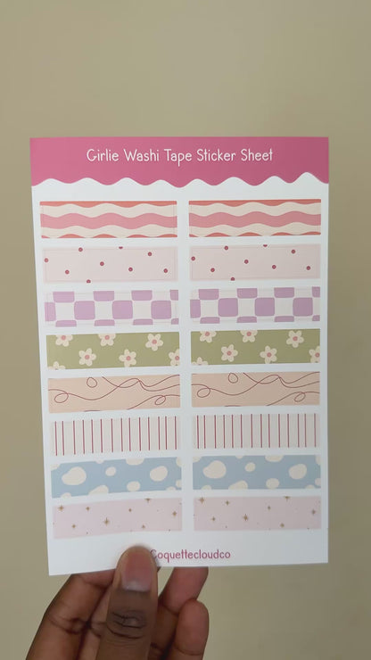 Girlie Washi Tape Sticker Sheet