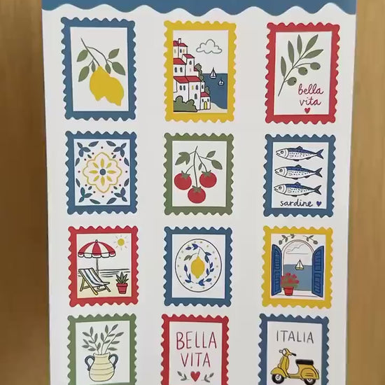 Bella Vita Sticker Sheet, Italian Summer Stickers, Mediterranean Planner Stickers, Coastal Scrapbook Sticker Pack
