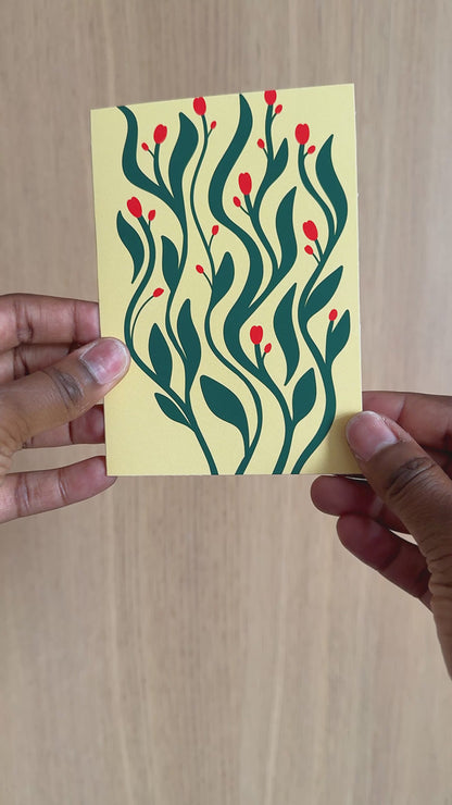 Abstract Botanical Modern Leaf Greeting Card