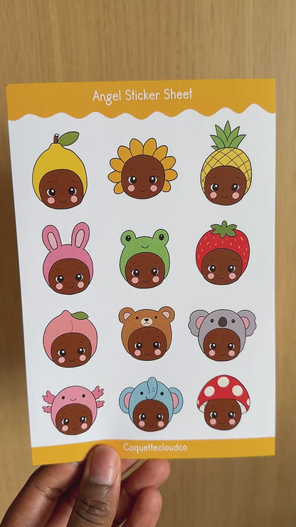 Angel Doll Face Sticker Sheet