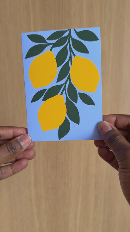 Lemon Minimalist Botanical Greeting Card