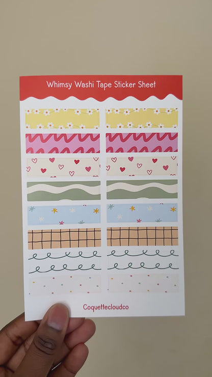 Whimsy Washi Tape Sticker Sheet