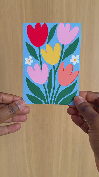 Floral Modern Tulip Greeting Card
