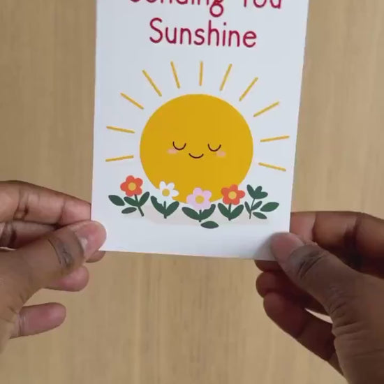 Sending You Sunshine Card, Thinking of You Card, Get Well Soon Card, Encouragement Card, Cute Sunshine Greeting Card, Cheer Up Card