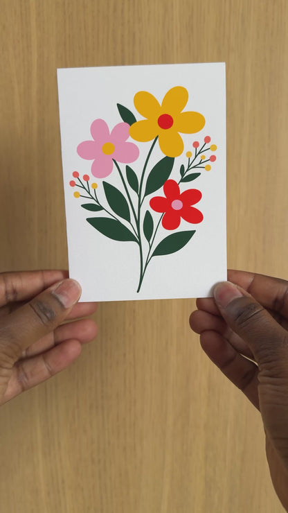 Minimalist Flower Bouquet Greeting Card