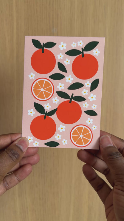 Orange Citrus Fruit Greeting Card