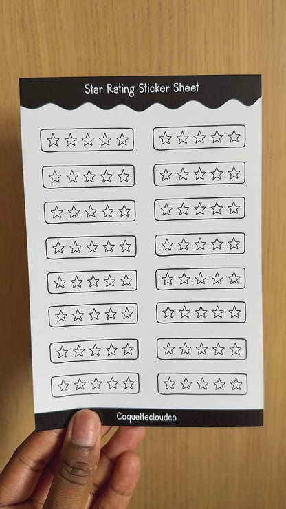 Star Rating Sticker Sheet
