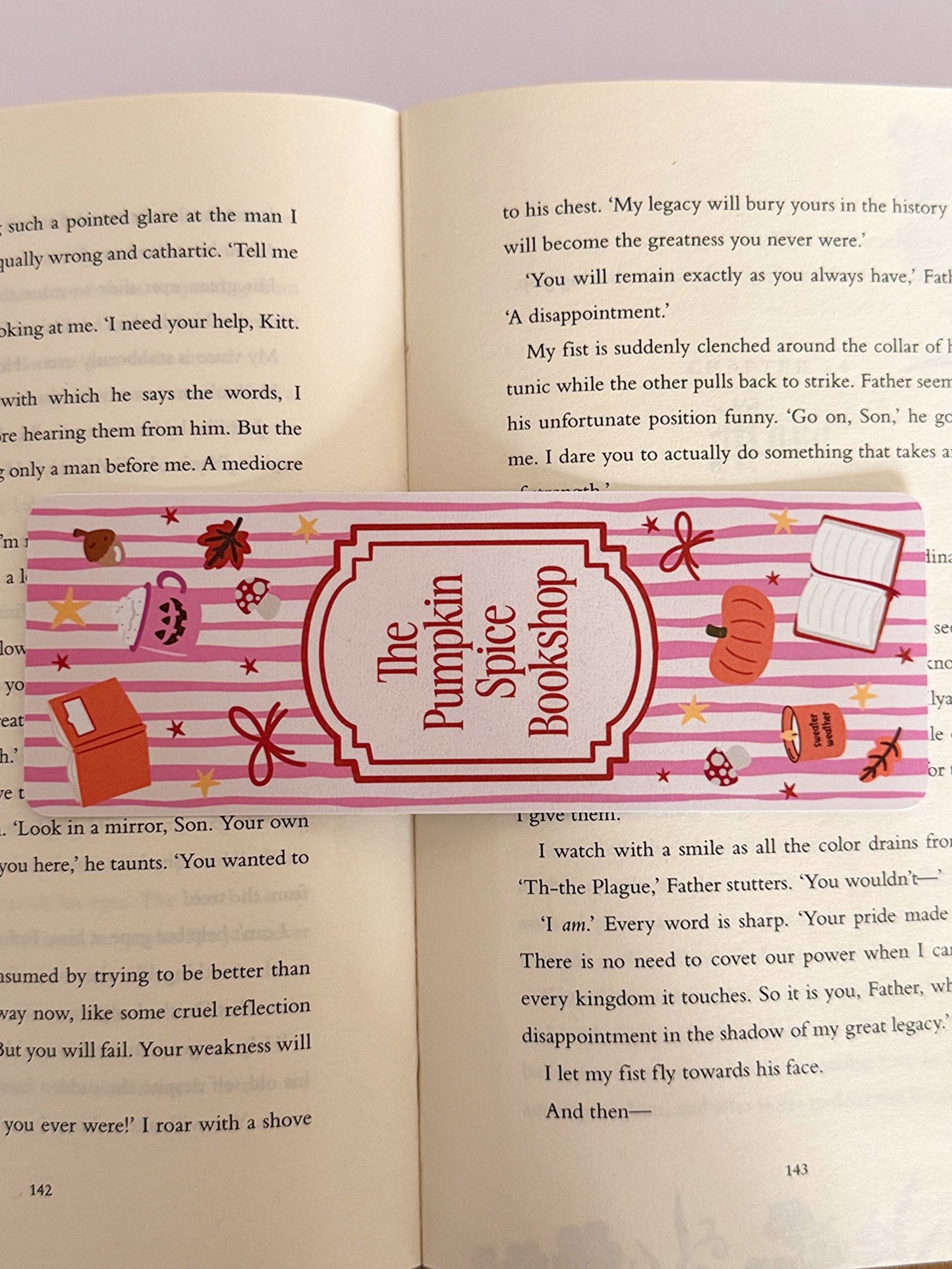 Pumpkin Spice Bookshop Bookmark - Coquette Cloud Co