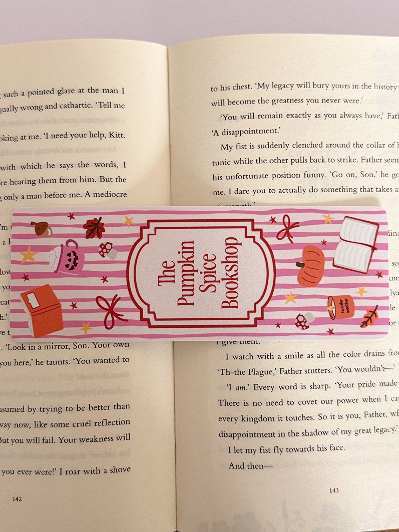 Pumpkin Spice Bookshop Bookmark - Coquette Cloud Co