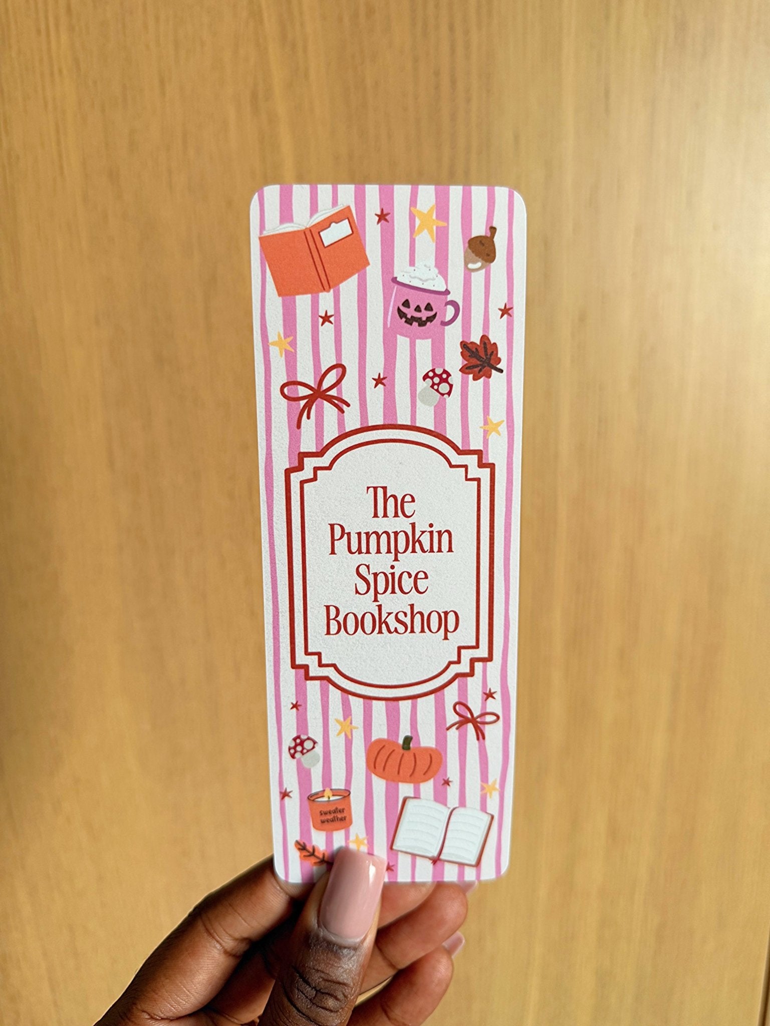 Pumpkin Spice Bookshop Bookmark - Coquette Cloud Co
