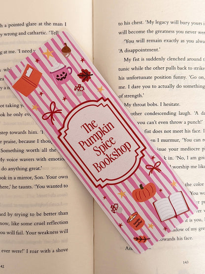 Pumpkin Spice Bookshop Bookmark - Coquette Cloud Co