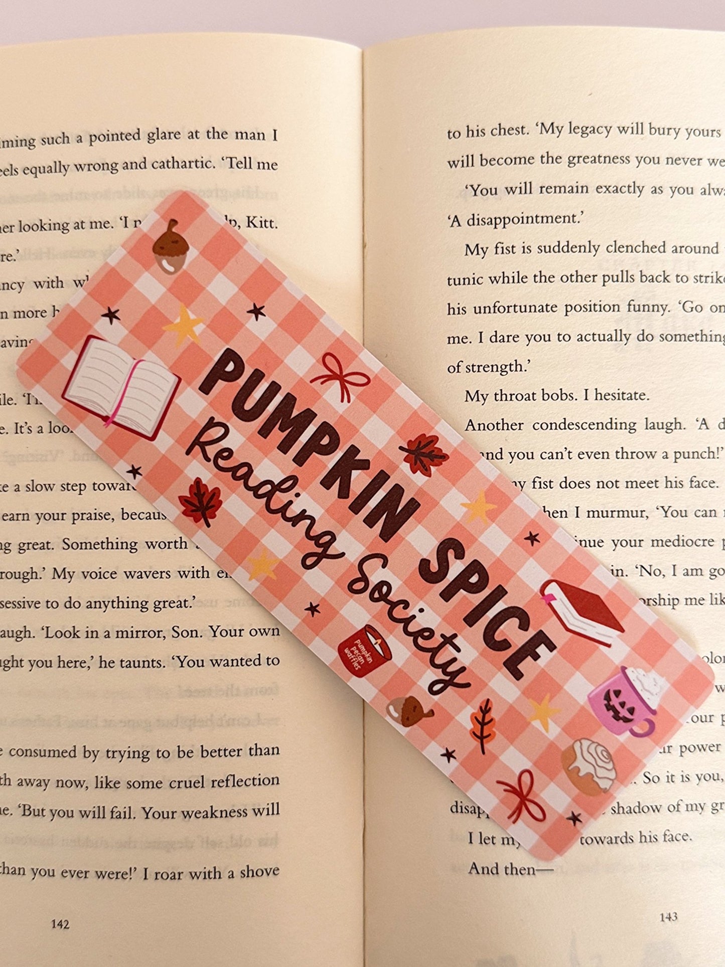Pumpkin Spice Reading Society Bookmark - Coquette Cloud Co