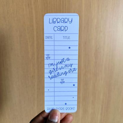 Purple Library Card Bookmark - Coquette Cloud Co