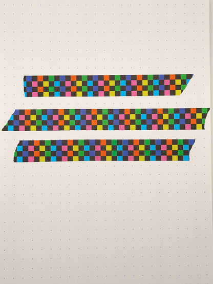 Rainbow Check Washi Tape - Coquette Cloud Co