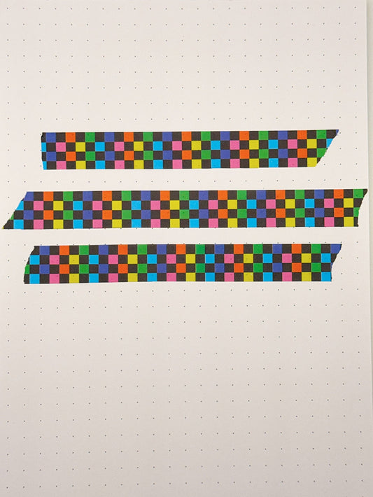 Rainbow Check Washi Tape - Coquette Cloud Co
