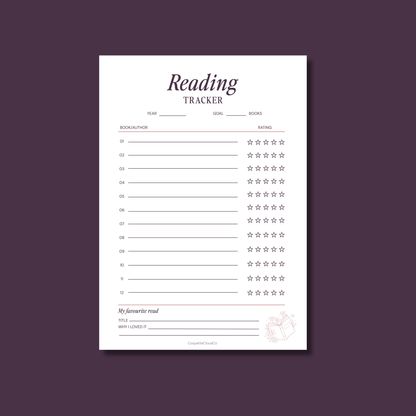 Reading Tracker - Coquette Cloud Co