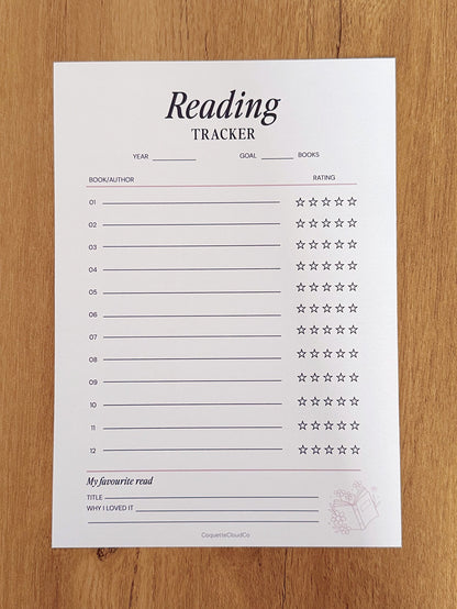 Reading Tracker - Coquette Cloud Co