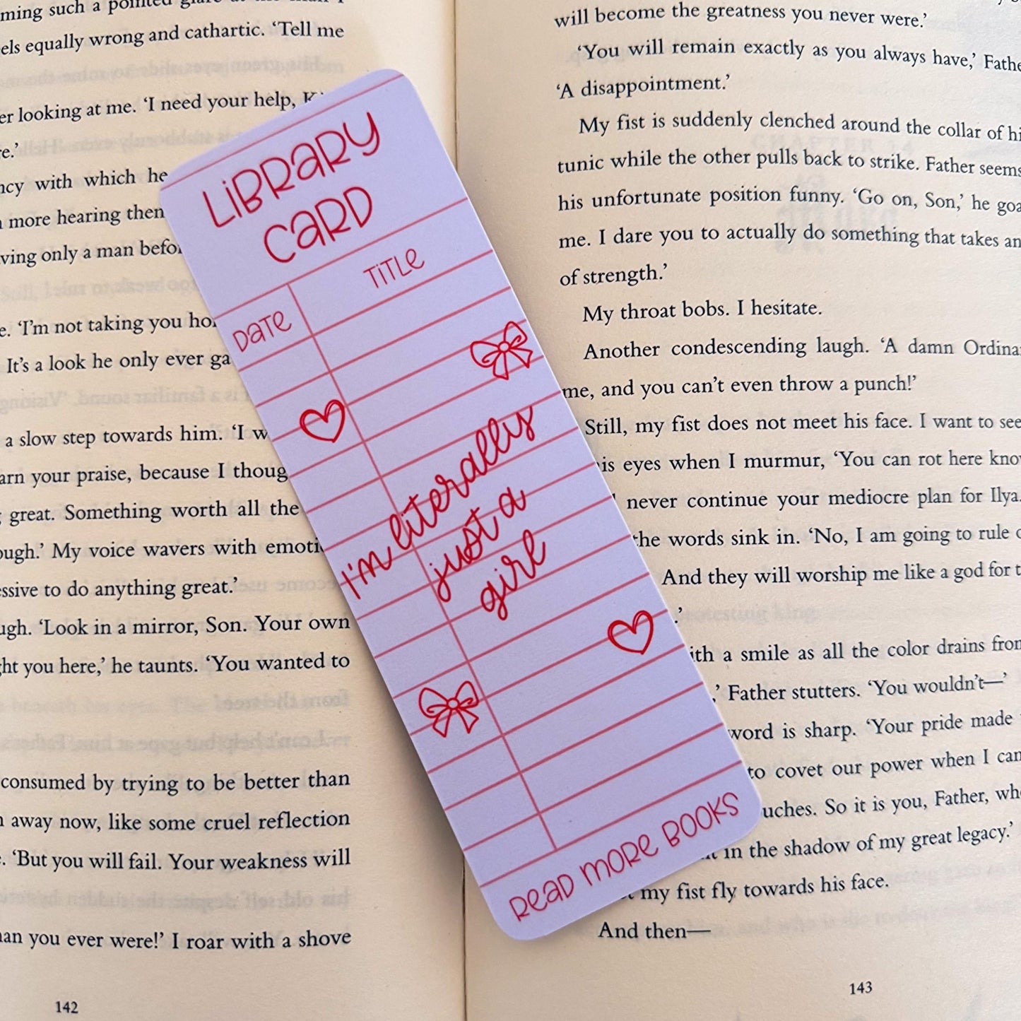 Res Library Card Bookmark - Coquette Cloud Co