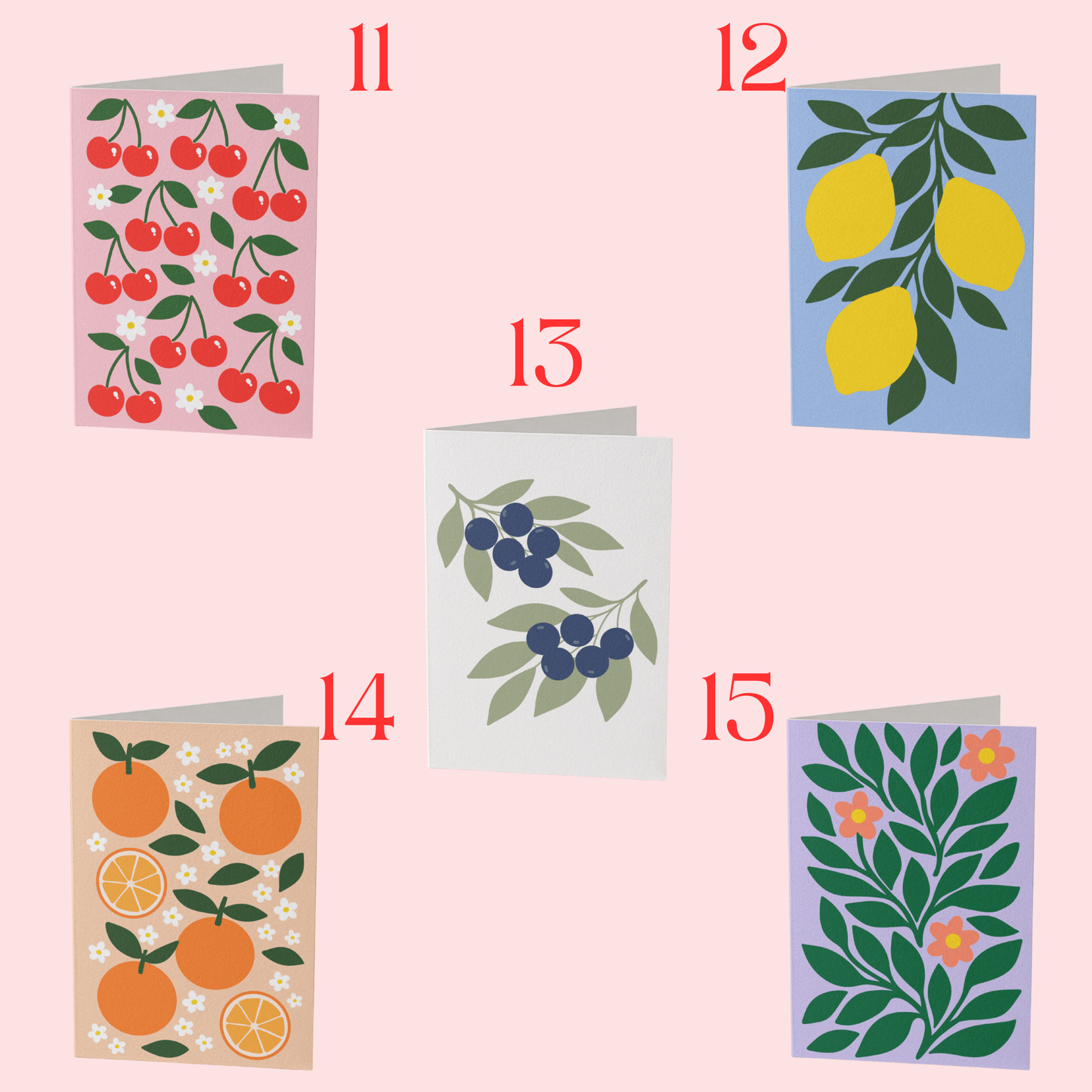 Set of 10 Greeting Cards, Mix and Match Cards - Coquette Cloud Co