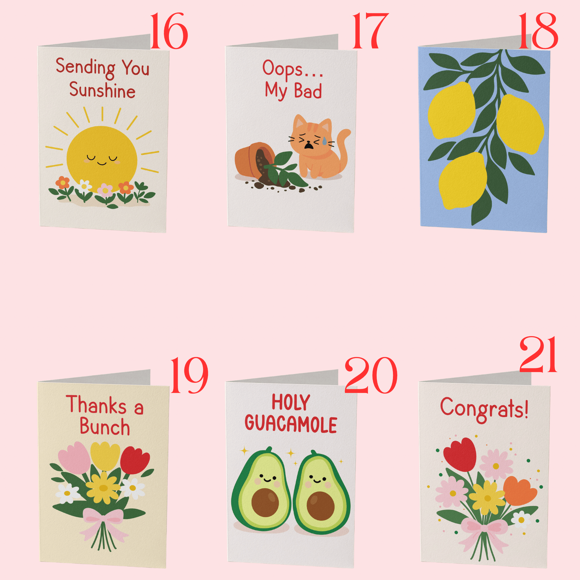 Set of 10 Greeting Cards, Mix and Match Cards - Coquette Cloud Co
