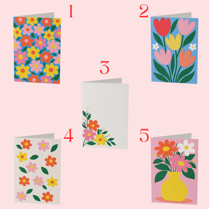 Set of 10 Greeting Cards, Mix and Match Cards - Coquette Cloud Co