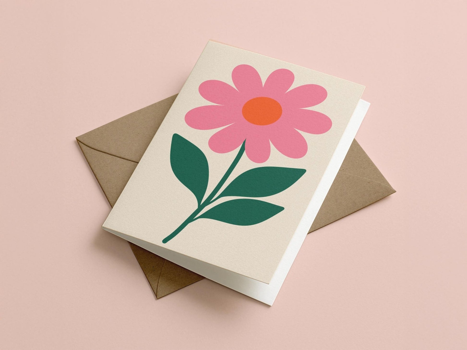 Simple Flower Minimalist Floral Greeting Card - Coquette Cloud Co