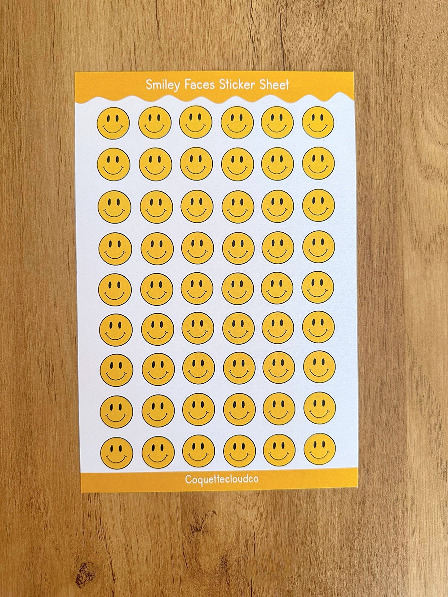Smiley Face Sticker Sheet - Coquette Cloud Co