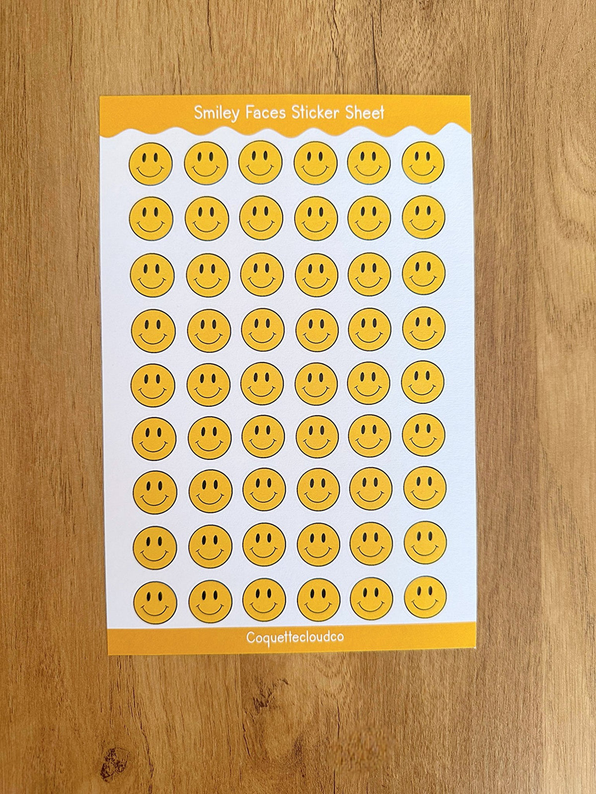 Smiley Face Sticker Sheet - Coquette Cloud Co