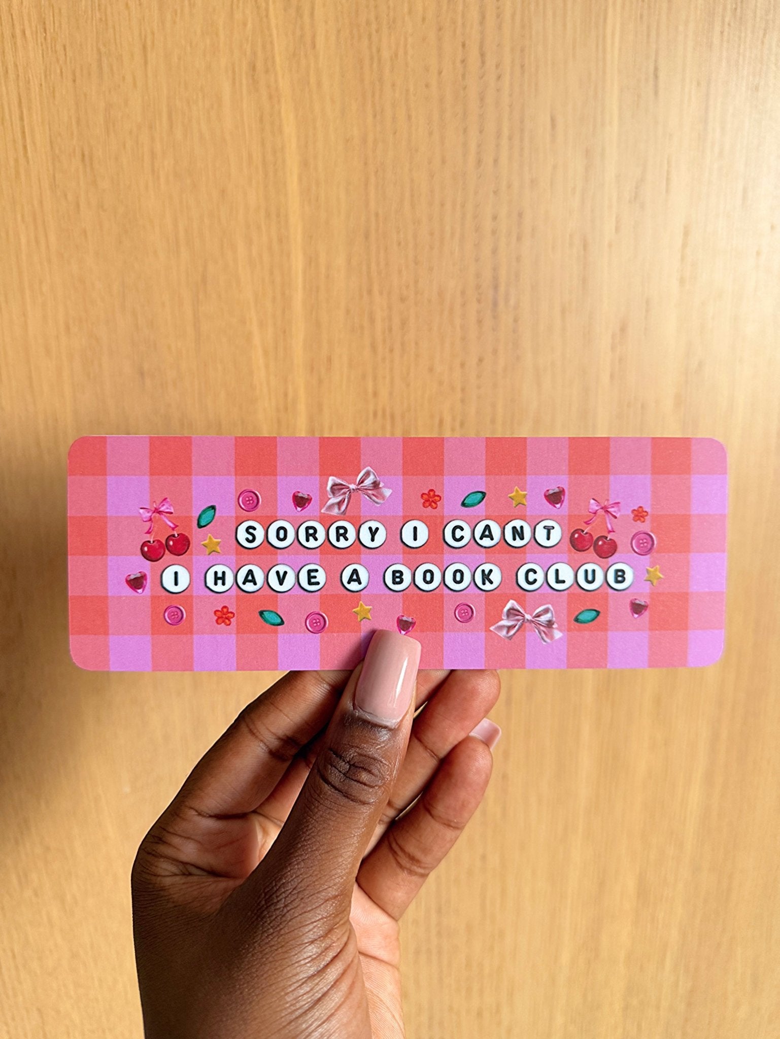 Sorry I Have A Book Club Bookmark - Coquette Cloud Co