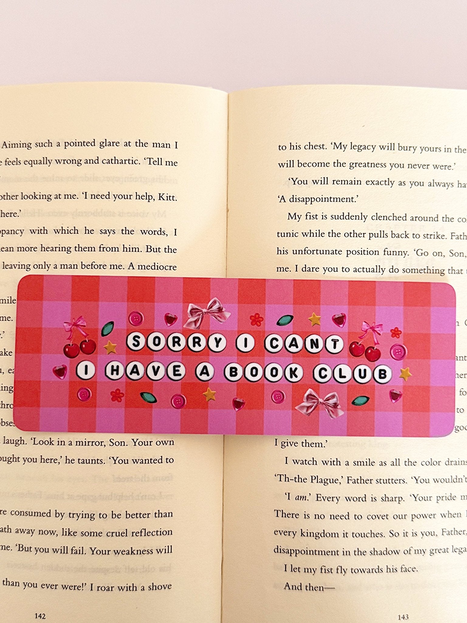 Sorry I Have A Book Club Bookmark - Coquette Cloud Co
