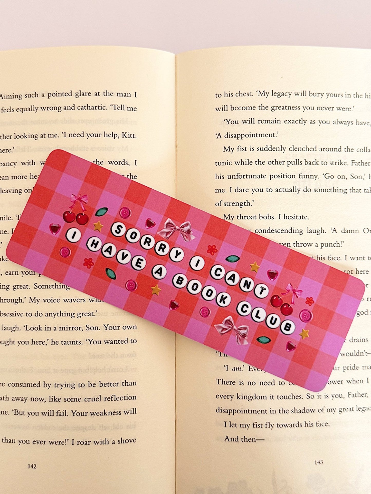 Sorry I Have A Book Club Bookmark - Coquette Cloud Co